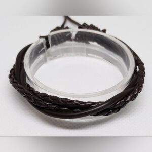Men's Leather Braided Braided Brown F1